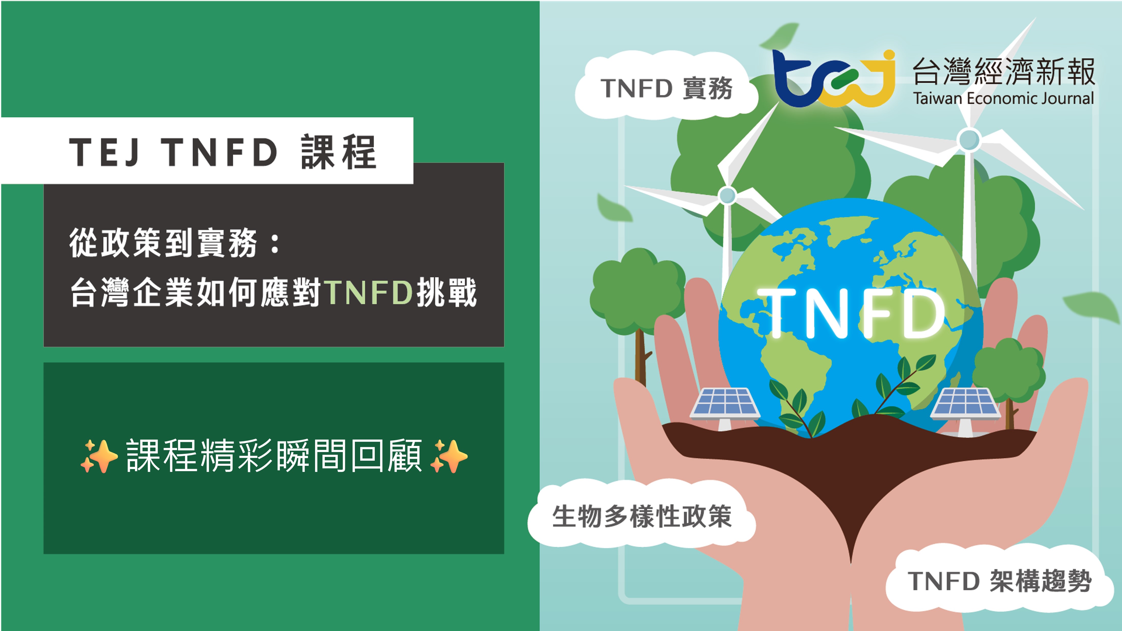 從減碳走向與自然共存！TEJ TNFD課程專家領路，從政策到實務剖析企業面對的TNFD挑戰